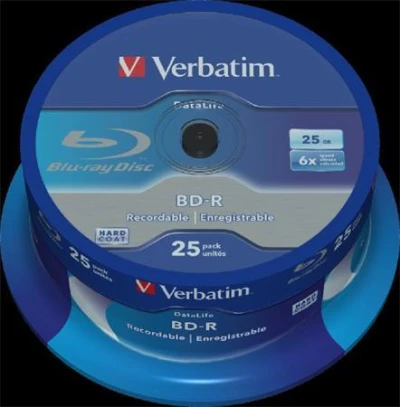 Verbatim BD-R SL DataLife 25GB, 6x, spindle 25 ks