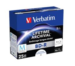 VERBATIM M-DISC BD-R SL 25GB, 4x, printable, jewel case 5 ks VERBATIM M-DISC BD-R SL 25GB, 4x, printable, jewel case 5 ks