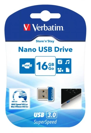 Verbatim Store 'n' Stay NANO 16GB USB 3.0 modrá Verbatim Store 'n' Stay NANO 16GB USB 3.0 modrá