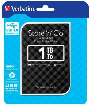 Verbatim Storen Go 2,5" GEN2 1TB USB 3.0 černý