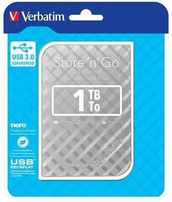 Verbatim Storen Go 2,5" GEN2 1TB USB 3.0 stříbrný