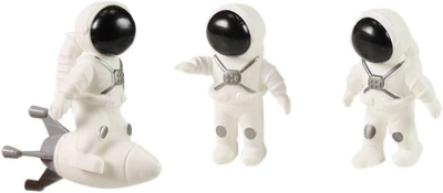 Vesmírná sada 3 figurky kosmonauti s jeřábem a odpalovací rampou