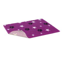 Vetbed protiskluz / Drybed purpurová packa a hvězda 150 x 100 cm, vlas 30 mm Vetbed protiskluz / Drybed purpurová packa a hvězda 150 x 100 cm, vlas 30 mm