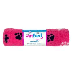 Vetbed protiskluz / Drybed růžová černé a bílé packy DELUXE 100 x 75 cm, vlas 30 mm Vetbed protiskluz / Drybed růžová černé a bílé packy DELUXE 100 x 75 cm, vlas 30 mm