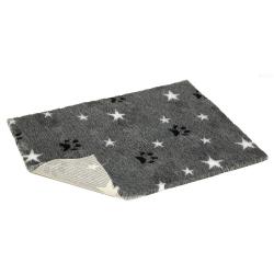 Vetbed protiskluz / Drybed šedá packa a hvězda 75 x 50 cm DELUXE, vlas 30 mm