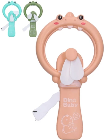 Větráček do ruky dino manuální dětský větrák zvířátko 3 barvy Větráček do ruky dino manuální dětský větrák zvířátko 3 barvy