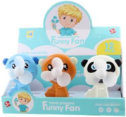 Větráček do ruky zvířátko manuální dětský větrák 3 druhy