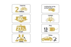 Veturo 2 PRO skládací pro 2 kola | Nosič kol na tažné zařízení