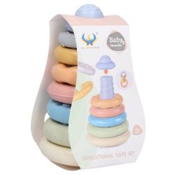 Věž kroužky na tyčce 20cm Věž kroužky na tyčce 20cm