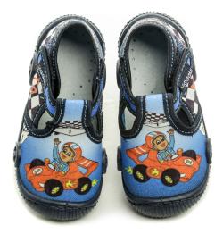 Vi-GGa-Mi modré dětské plátěné bačkůrky FORMULE