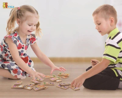 Viga DREVO Hra domino domáce zvieratká (spoločenská hra)