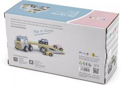 Viga DŘEVO PolarB Auto kamion baby set se 3 autíčky (dřevěná hračka)