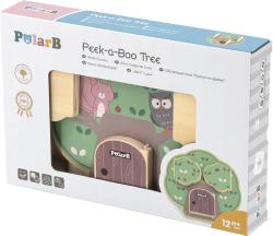 Viga DŘEVO PolarB baby hra na schovávanou manipulační deska zvířátka