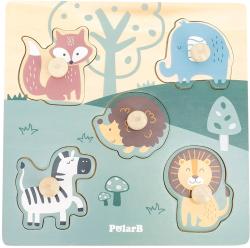 Viga DŘEVO PolarB Baby puzzle vkládací Zvířátka na desce s úchyty 5 dílků Viga DŘEVO PolarB Baby puzzle vkládací Zvířátka na desce s úchyty 5 dílků
