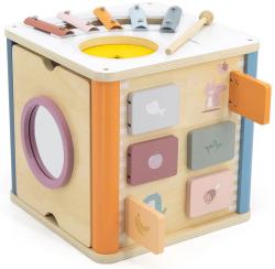 Viga DŘEVO PolarB Box s aktivitami xylofon / vkládačka / provlékací labyrint 8v1
