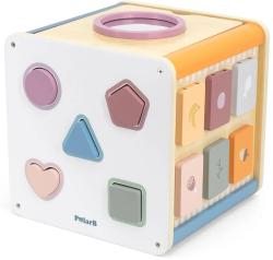 Viga DŘEVO PolarB Box s aktivitami xylofon / vkládačka / provlékací labyrint 8v1