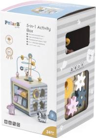 Viga DŘEVO PolarB Box s baby aktivitami s labyrintem 5v1 (dřevěná hračka)