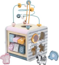 Viga DŘEVO PolarB Box s baby aktivitami s labyrintem 5v1 (dřevěná hračka)