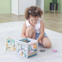 Viga DŘEVO PolarB Box s baby aktivitami s labyrintem 5v1 (dřevěná hračka)