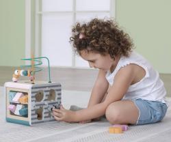 Viga DŘEVO PolarB Box s baby aktivitami s labyrintem 5v1 (dřevěná hračka)