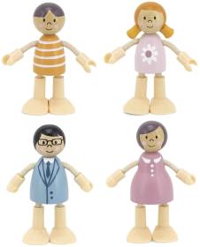 Viga DŘEVO PolarB Rodinka set 4 figurky doplněk do domečku pro panenky