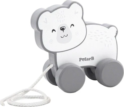 Viga DŘEVO PolarB Tahačka baby lední medvěd tahací (dřevěná hračka)