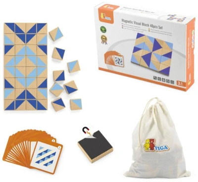 Viga DREVO Tangramy magnetické tvary 40 dielikov puzzle skladačka