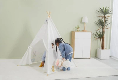 Viga PolarB Stan dětský 122x150x122cm indiánské teepee s oknem dřevo/plátno