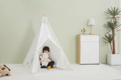 Viga PolarB Stan dětský 122x150x122cm indiánské teepee s oknem dřevo/plátno