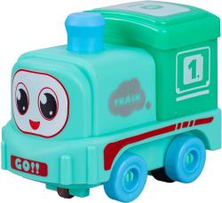 Vláček baby mašinka s očima na baterie na setrvačník Světlo 4 barvy