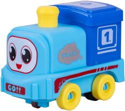 Vláček baby mašinka s očima na baterie na setrvačník Světlo 4 barvy