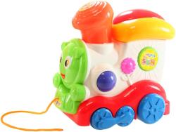 Vláček baby mašinka tahací pískací 20cm plast pro miminko Vláček baby mašinka tahací pískací 20cm plast pro miminko