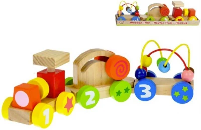 Vláčik baby s aktivitami 34cm mašinka + 2 vagóniky pre bábätko