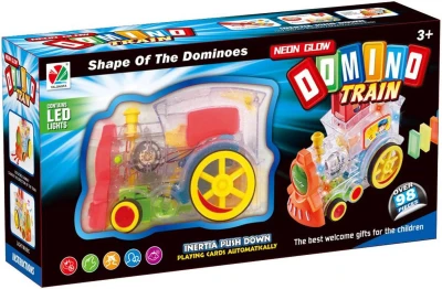 Vláček samostavěcí domino narážecí funkce na baterie LED Světlo Zvuk