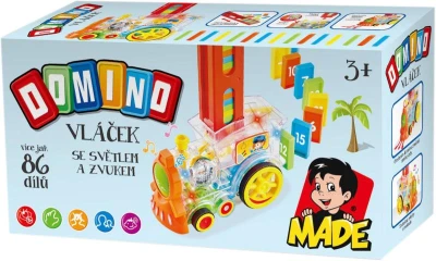 Vláčik transparentný samostavací domino na batérie Svetlo Zvuk