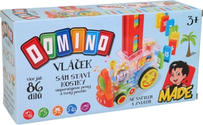 Vláčik transparentný samostavací domino na batérie Svetlo Zvuk