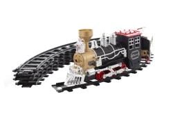 Vláčkodráha s kouřící lokomotivou