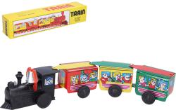 Vlak kovový 28cm natahovací na klíček mašinka + 3 vagony v krabici Vlak kovový 28cm natahovací na klíček mašinka + 3 vagony v krabici