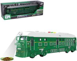 Vlak lokomotiva zelená na setrvačník s projekcí na baterie Světlo Zvuk