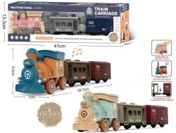 Vlak mašinka + 2 vagony na baterie Světlo Zvuk 3 barvy plast
