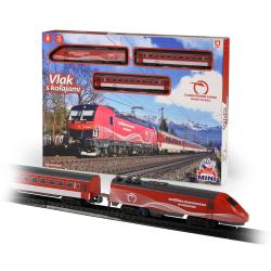Vlak na baterie Naše železnice MINI Železniční Společnost Slovensko