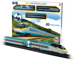 Vlak s kolejemi Mini Pendolino Naše železnice lokomotiva + 2 vagony na baterie Vlak s kolejemi Mini Pendolino Naše železnice lokomotiva + 2 vagony na baterie