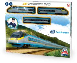 Vlak s kolejemi Mini Pendolino Naše železnice lokomotiva + 2 vagony na baterie