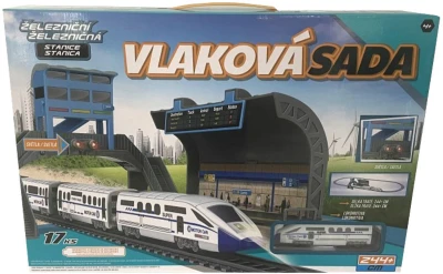 Vlaková sada železniční stanice vláčkodráha 244cm na baterie Světlo