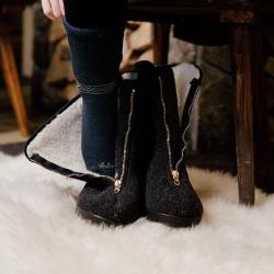 Vlnka Dámské důchodky z ovčí vlny na zip černé POUZE EU 37 (VÝPRODEJ)