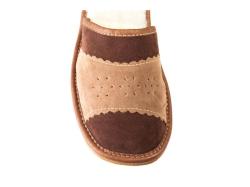Vlnka Dámské kožené pantofle s ovčí vlnou POUZE EU 42 (VÝPRODEJ)