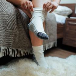 Vlnka Ovčí ponožky merino se zdravotním lemem 3 ks Krémové