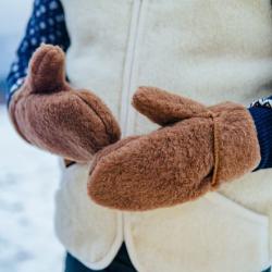 Vlnka Vlněné palčáky z ovčí vlny Camel