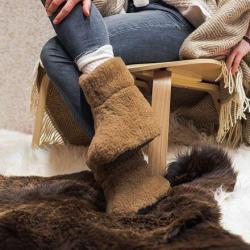 Vlnka TV bačkory z ovčí vlny hnědé POUZE EU 41-42 (VÝPRODEJ)