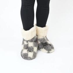 Vlnka TV bačkory z ovčí vlny tmavě šedé POUZE EU 39-40 (VÝPRODEJ)